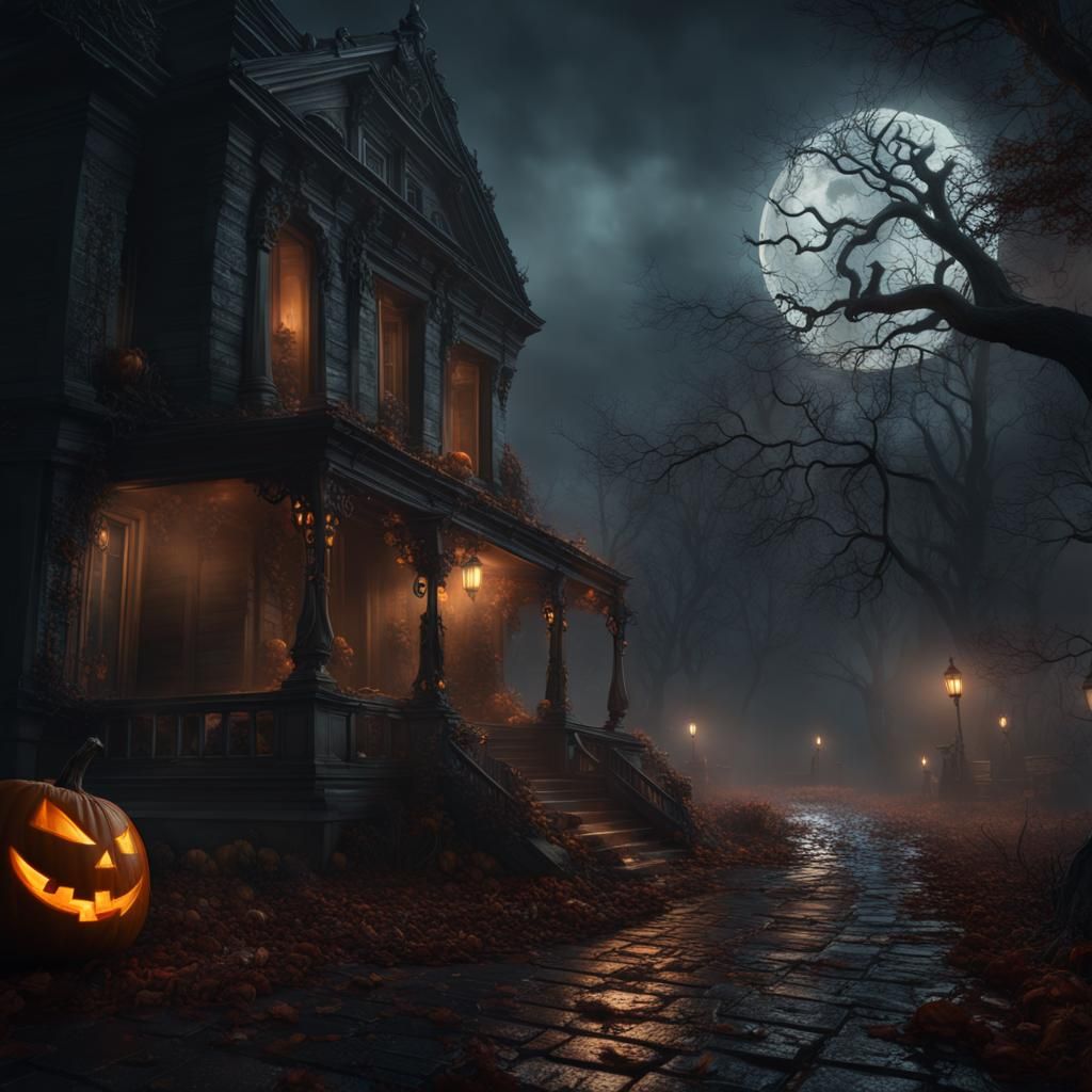Halloween Horror in Hyperrealistic Matte Painting