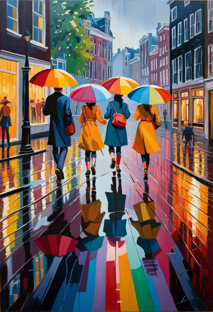 It's a rainy night in Amsterdam