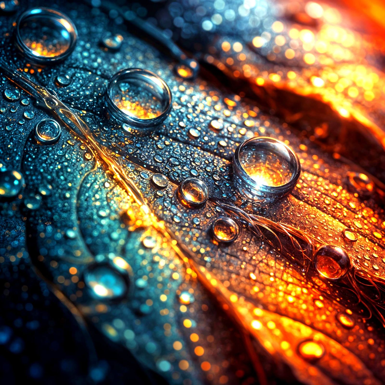 Dewdrops on a leaf