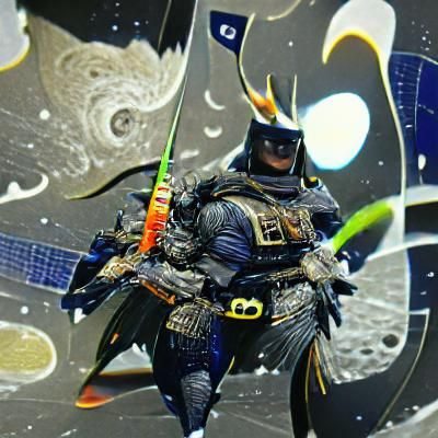 Batman as Space Samurai: Digital Illustration