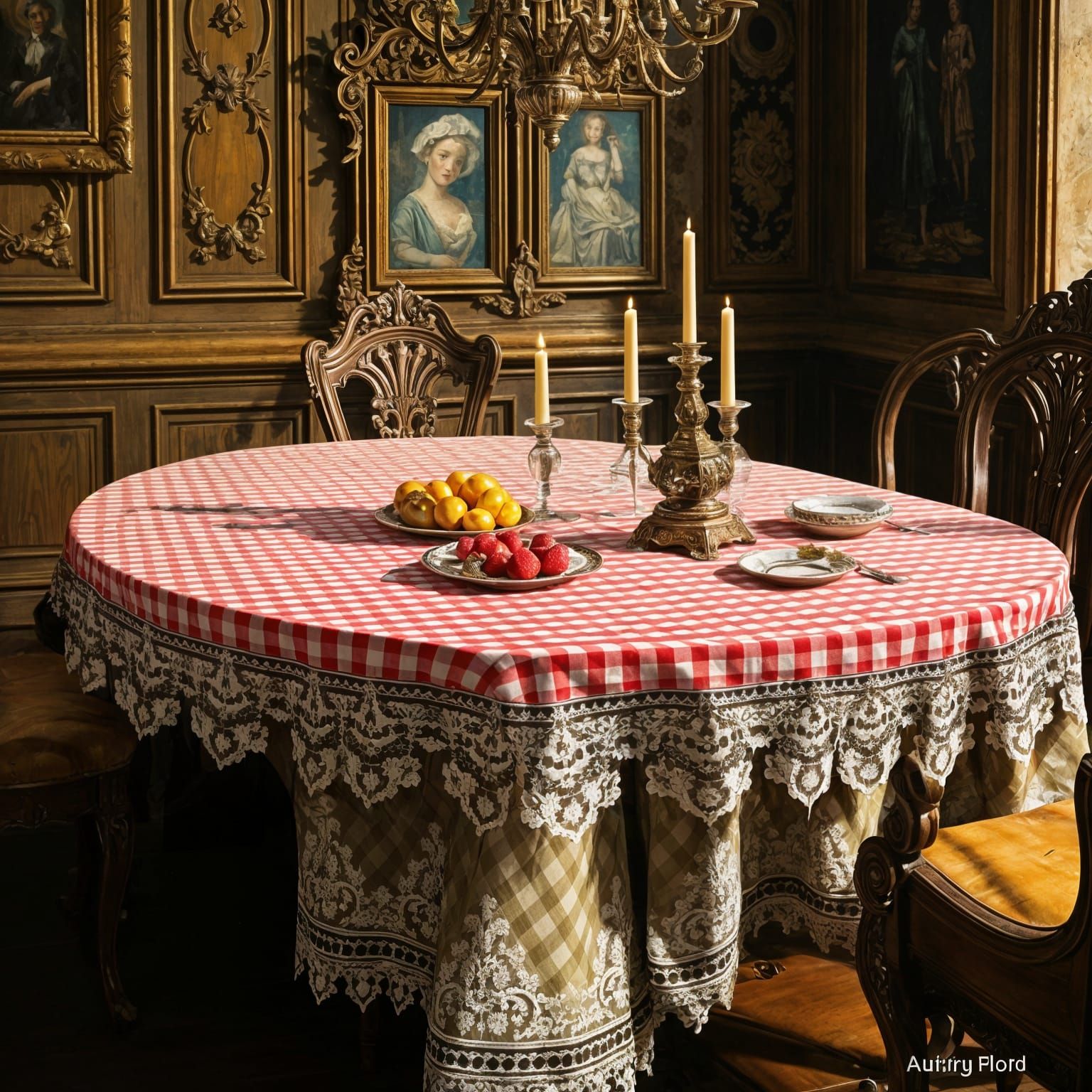Whimsical Gingham Table Scene