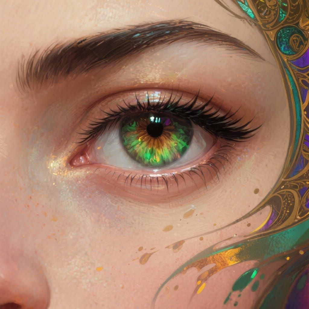 Hyperrealistic Human Eye Portrait with Dynamic Lighting