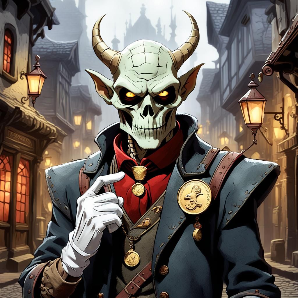 Reptilian Demon Bandit in Don Bluth Cartoon Style