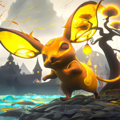Detailed Matte Painting of Raichu in Deep Color