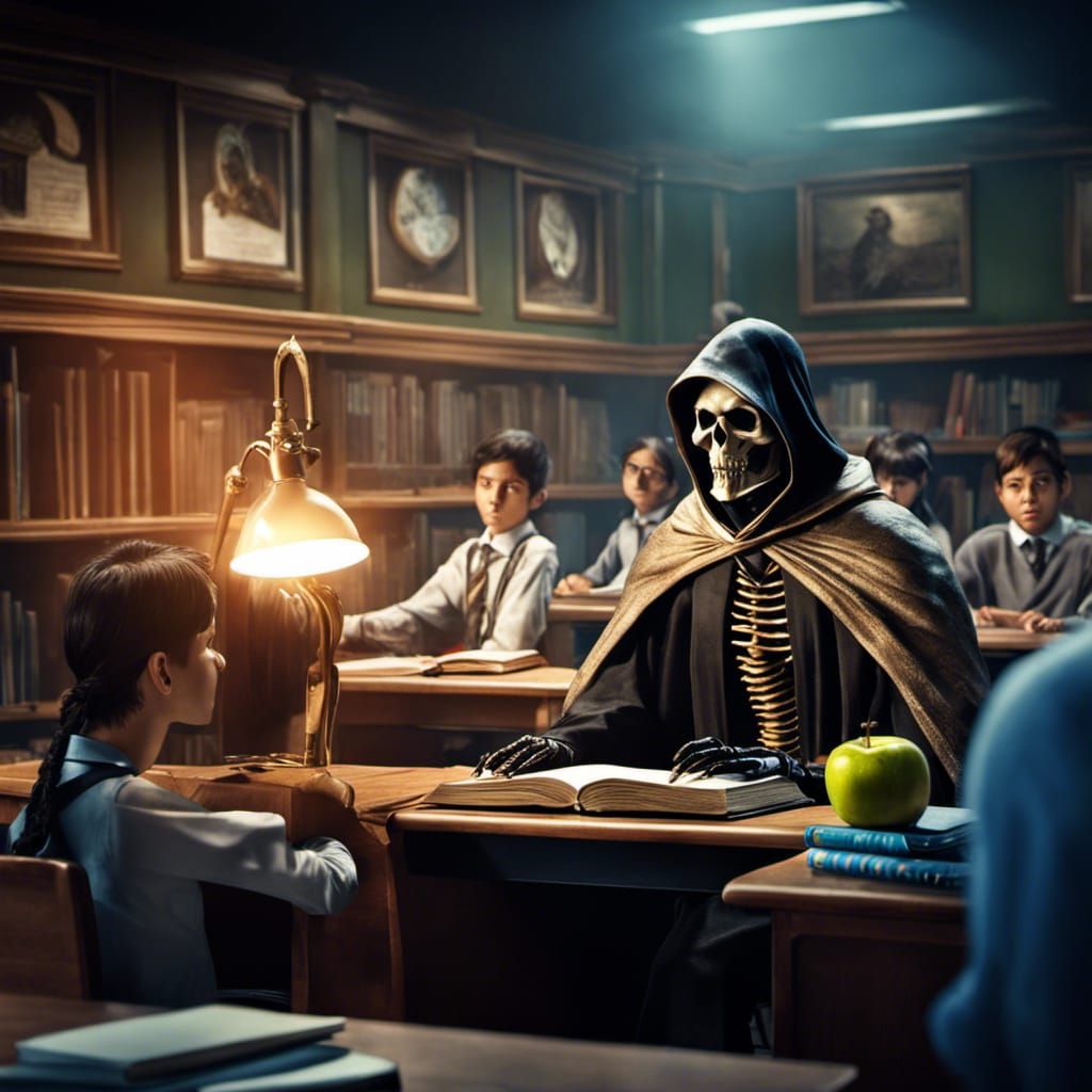 Grim Reaper's First Day at School