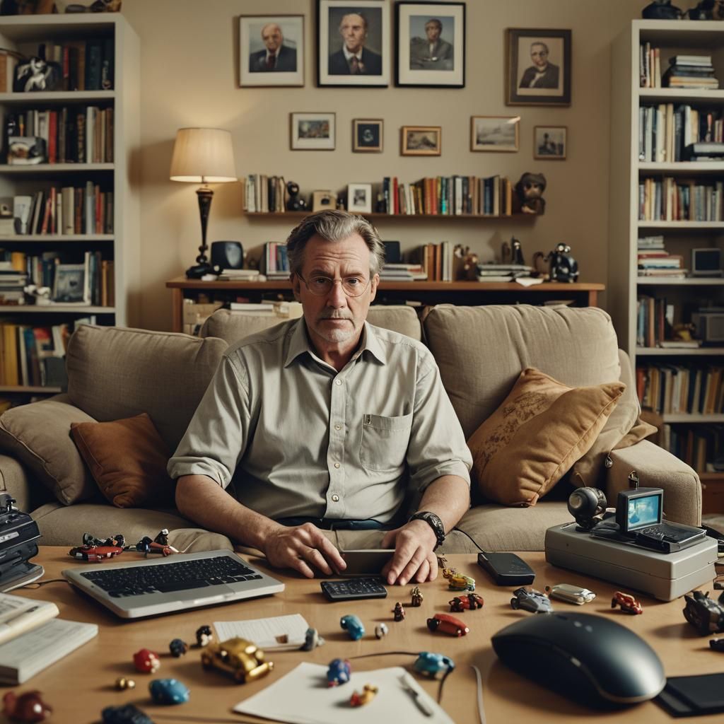 Boomer's Home Office: Cinematic Film Still