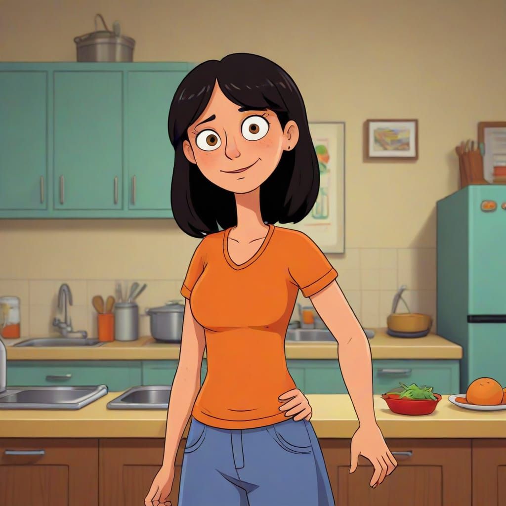 Bob's Burgers Character in Vibrant Digital Art Style