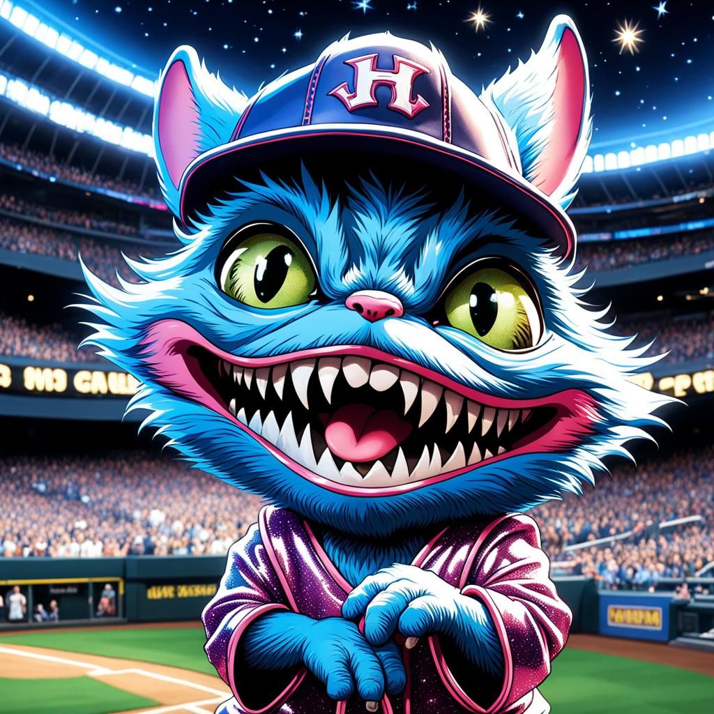 Creepy Cute Alien Gremlin at Baseball Game