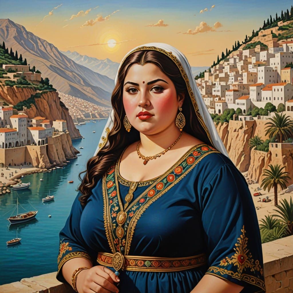 Beautiful Plus-Sized Woman Embodies Algerian Culture