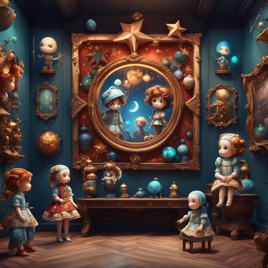 Star Sign Dolls Exhibit in Fantasy Art Style