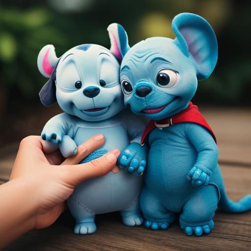 Lilo and Stitch Holding Hands: Professional Photo