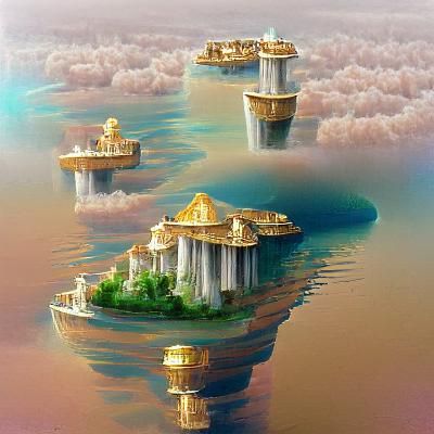 Ethereal Floating City of Gods