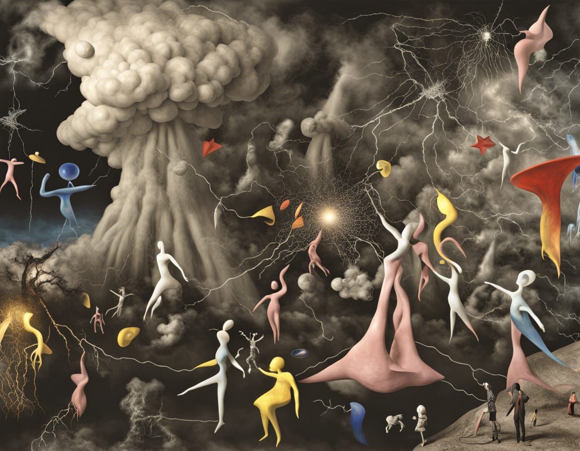 luminobabel  3D sculptural trompe l'oeil suprareal standalone graffito ghostly exploding by textile photographer "Joan M...