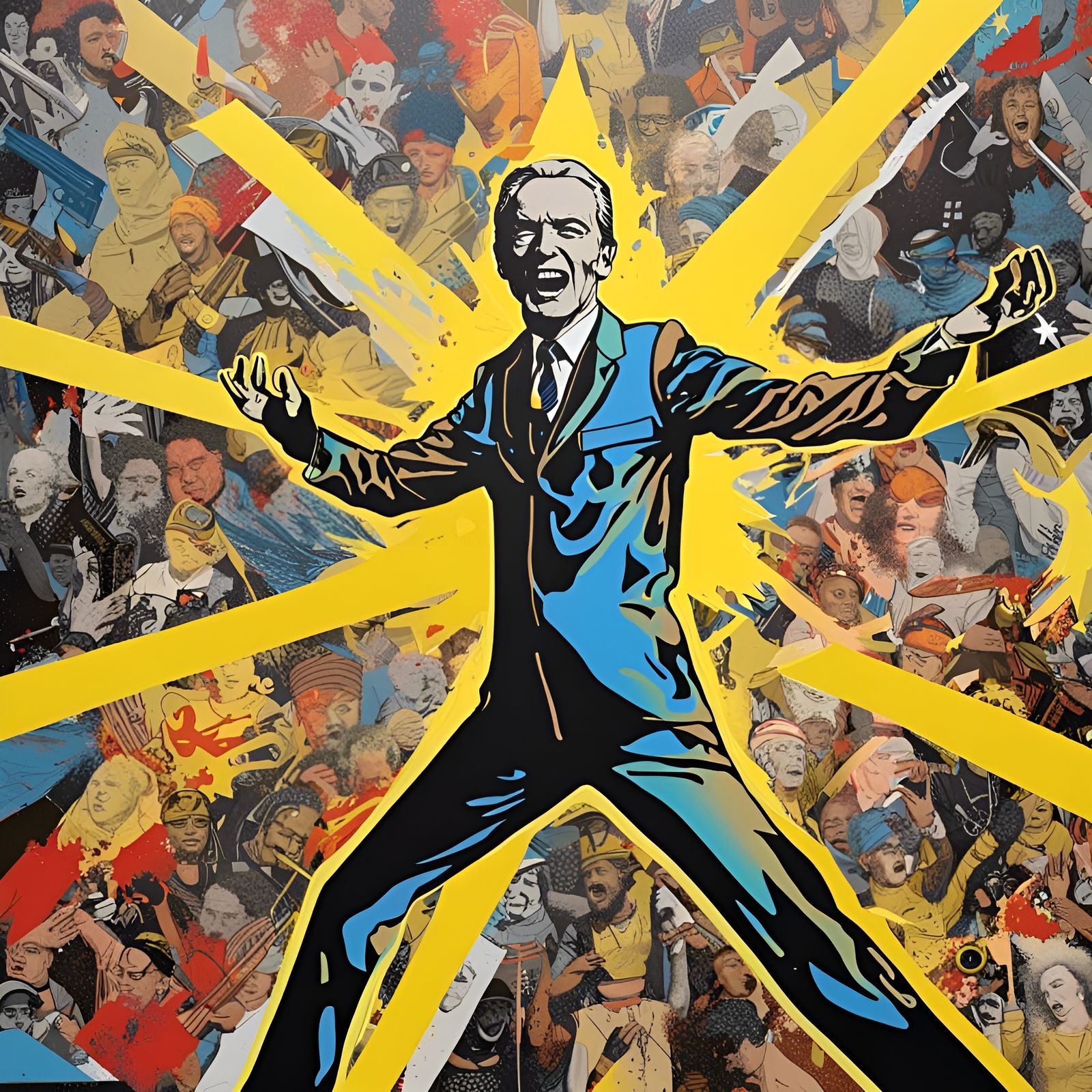 Glowing Archmage Energy Storage as Pop Art Collage