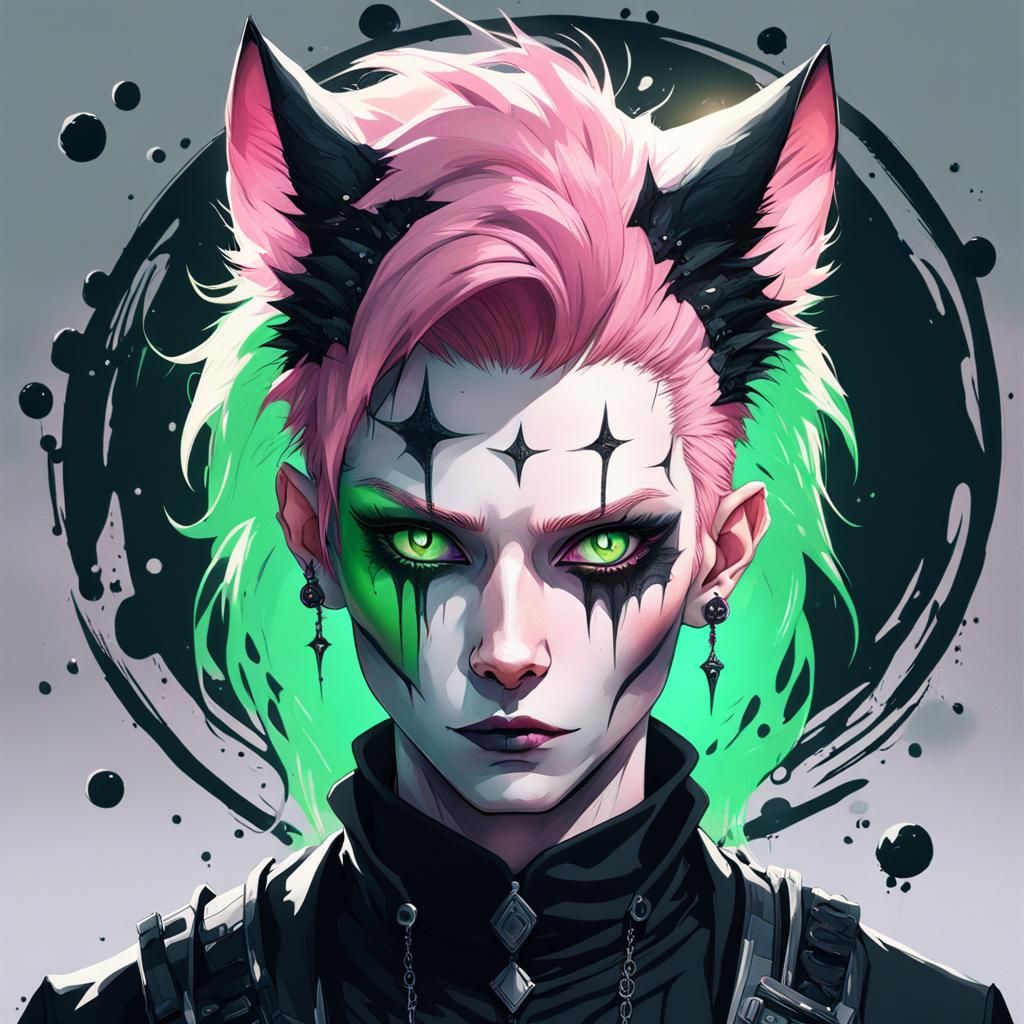 Eerie Genderfluid Portrait in Gothic Style