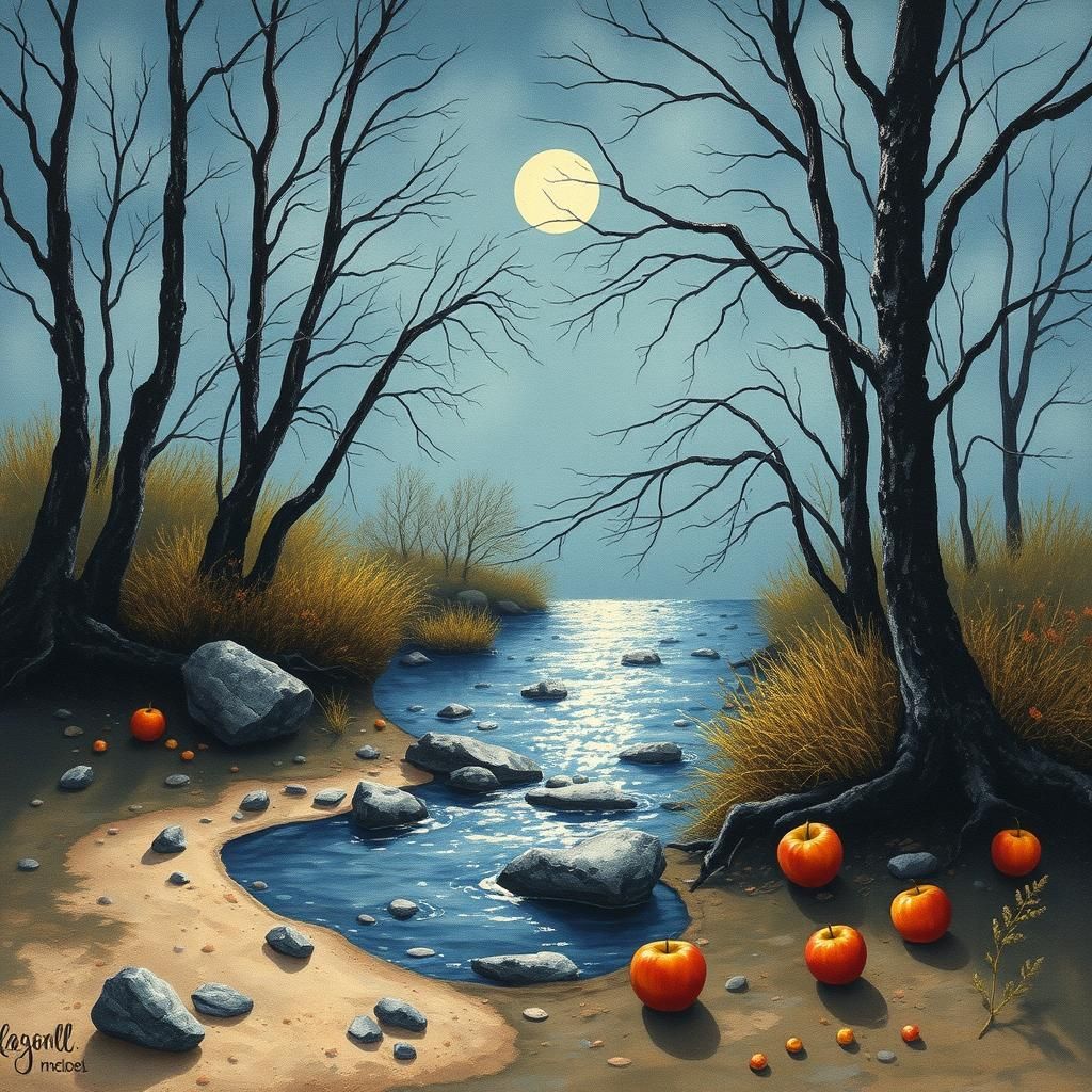 Ethereal Gouache Painting of Fading Memories