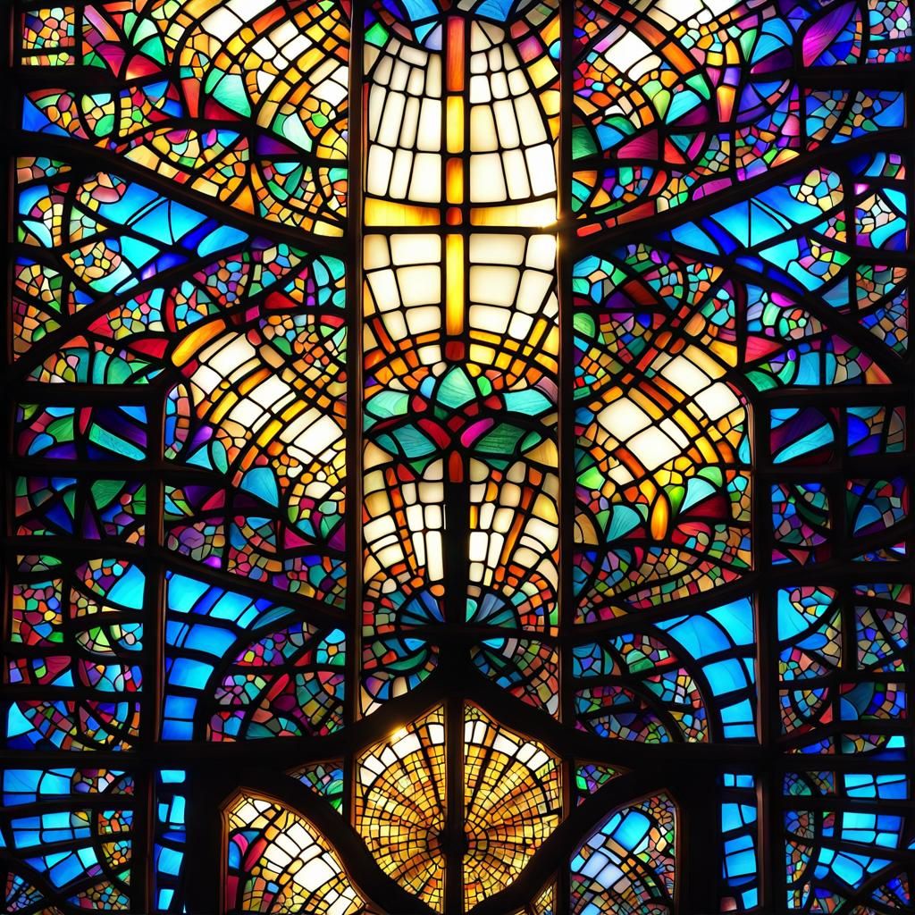 Backlit Fractal Stained Glass Design