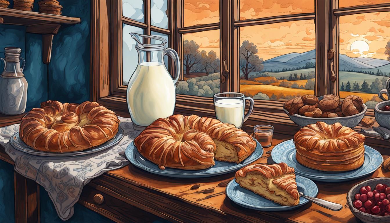 fresh pastries and milk
