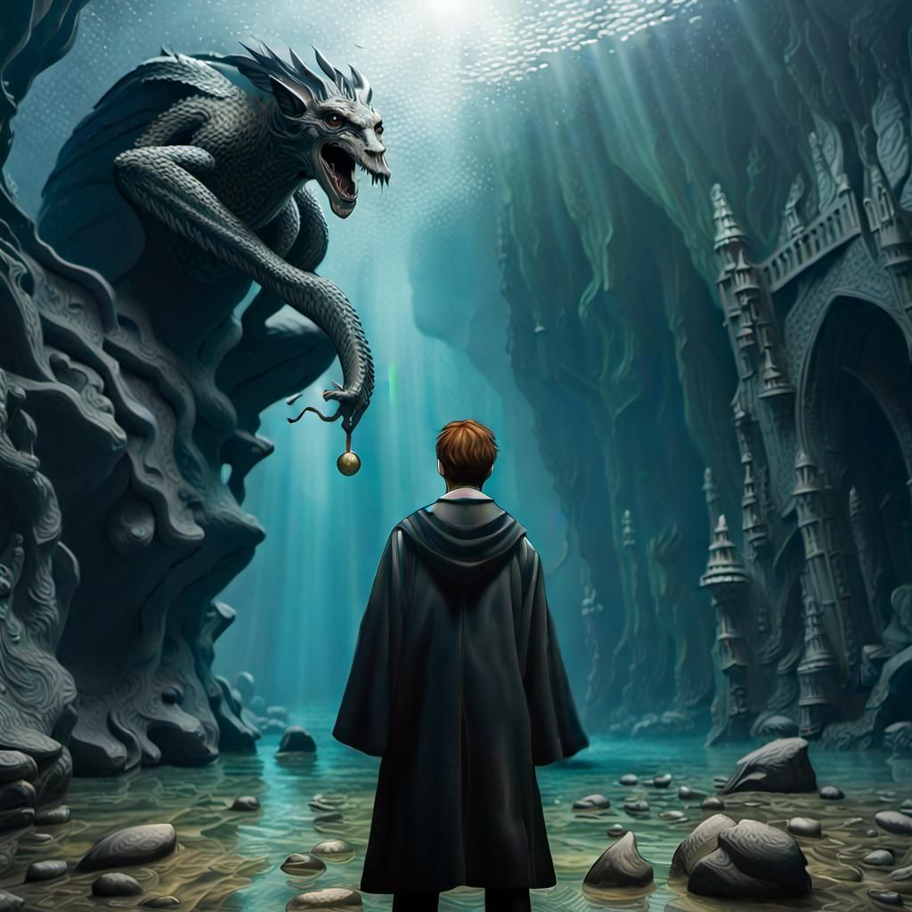 Harry Potter and Tritons in Black Lake