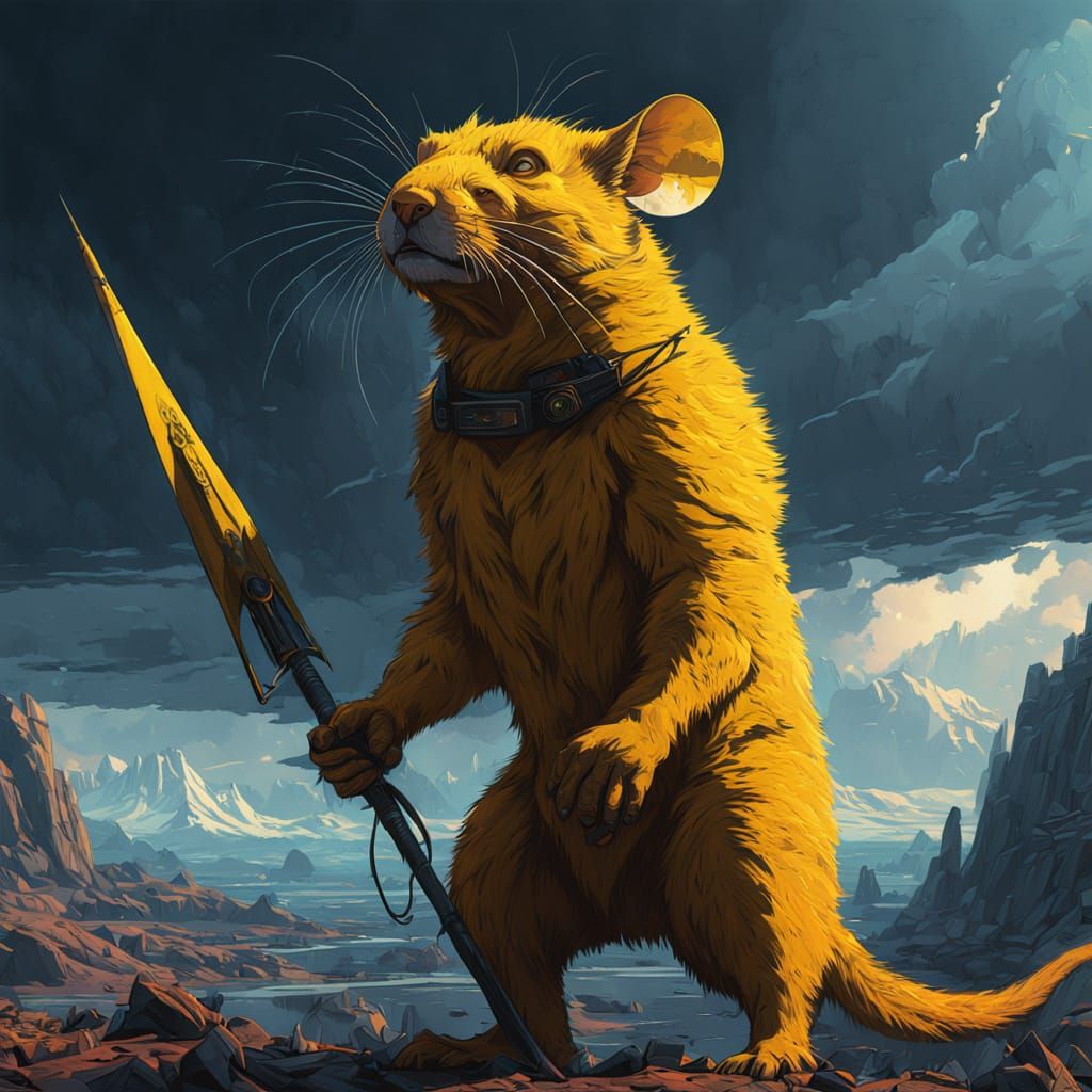 Gigantic Electric Yellow Rat Dominates the Apocalypse