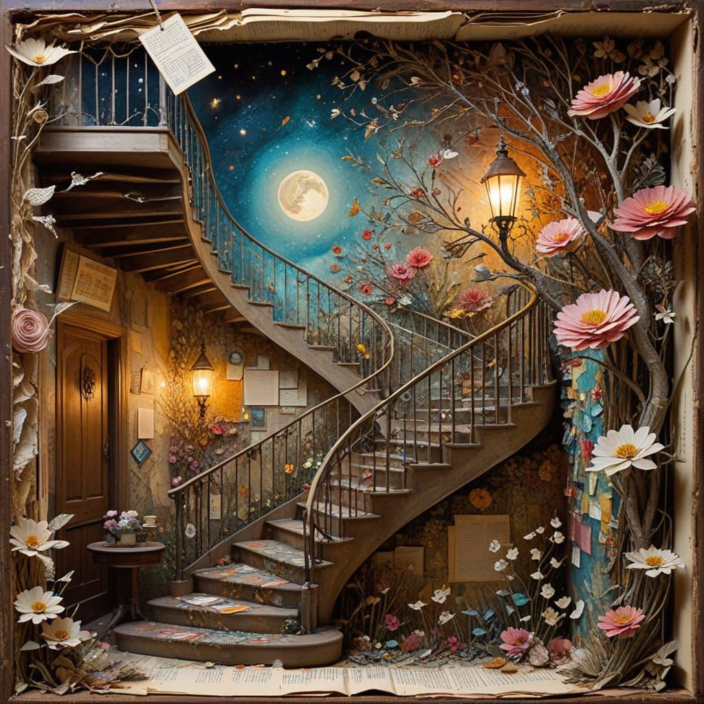 Surreal Staircase Ascends into Dreamy Whimsy