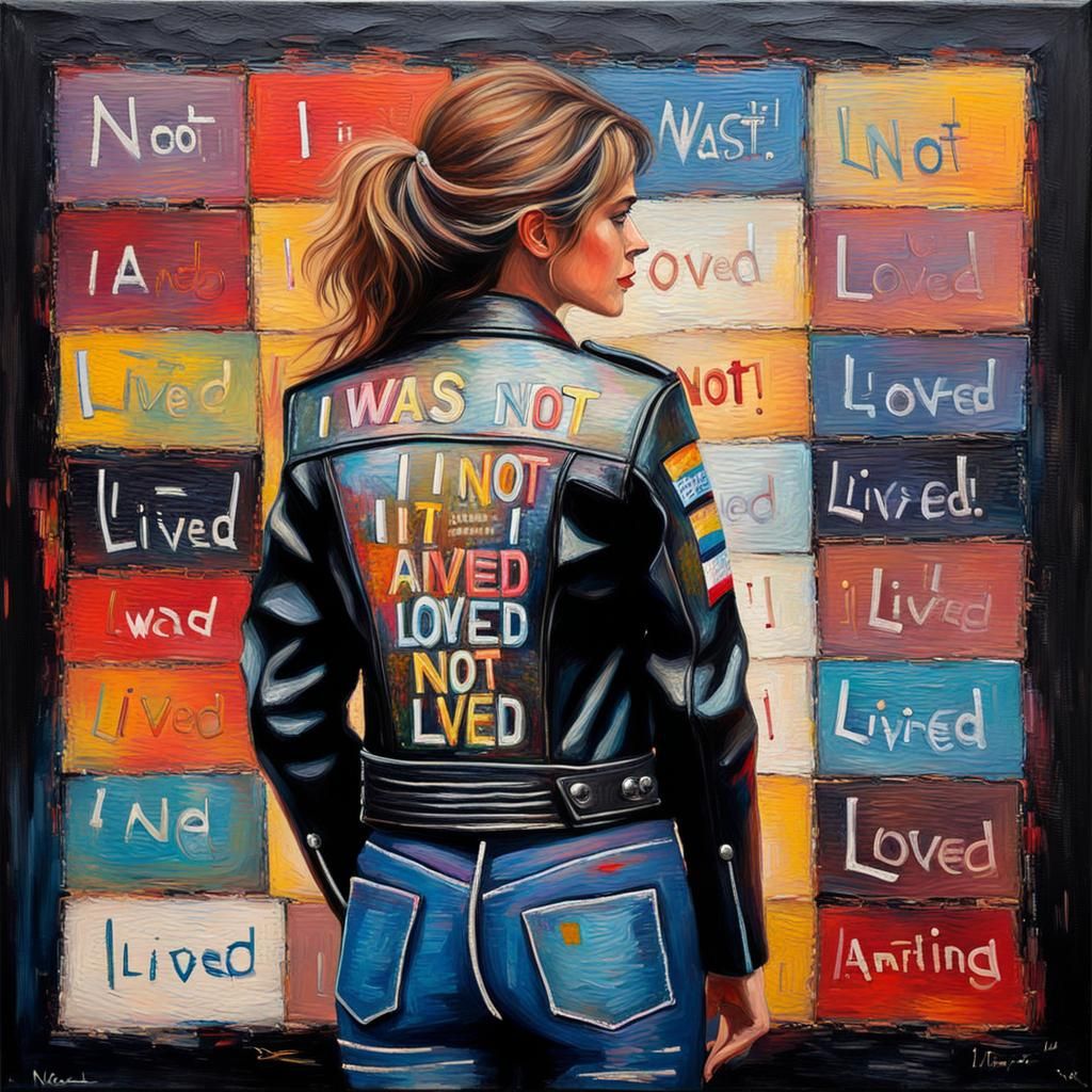 Leather Jacket with Expressionist Neo-Impressionist Style Qu...