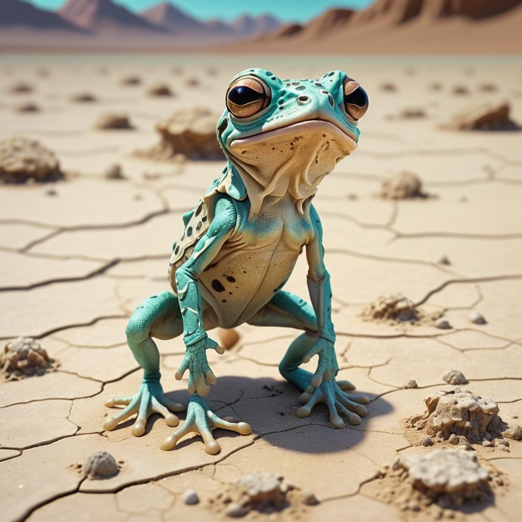 Alien Spadefoot Frog Chihuahua on Exoplanet: Biological Illu...