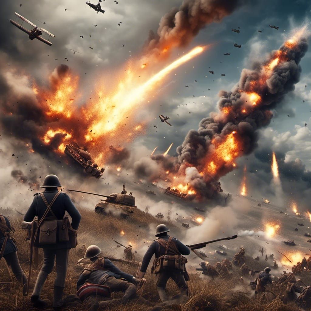 WWII Battle Between Allies and Germany