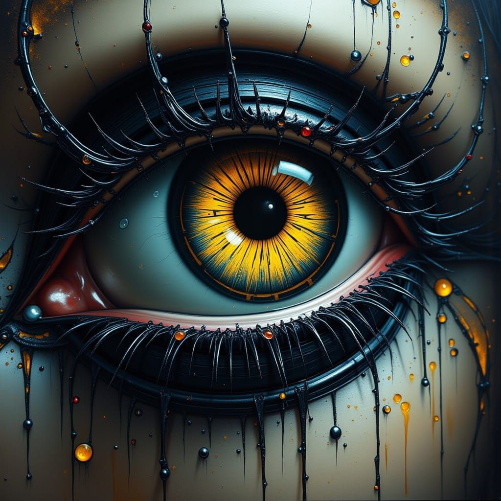 Cybernetic Eye Close-up in Futuristic Style