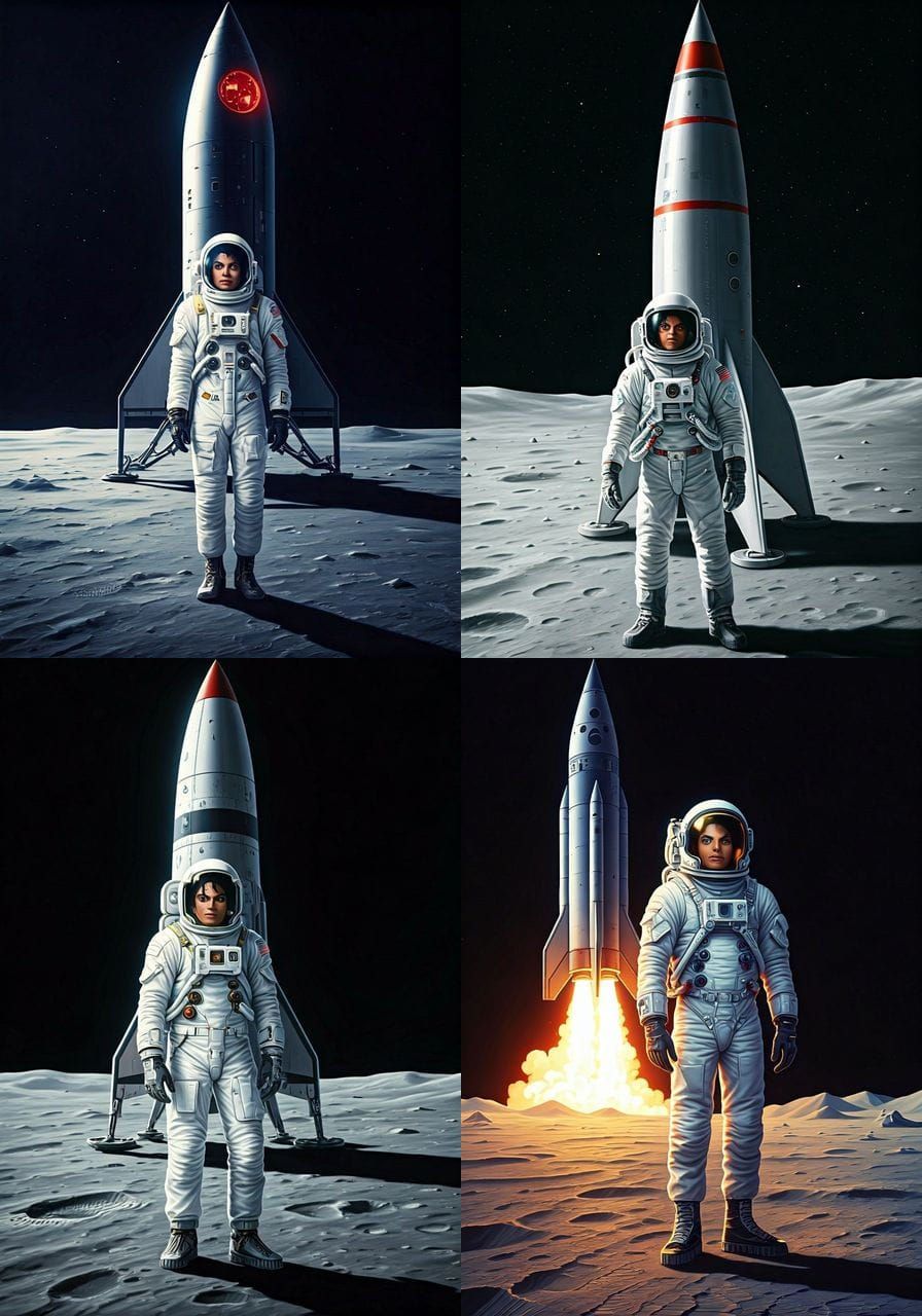 Michael Jackson as Astronaut on the Moon