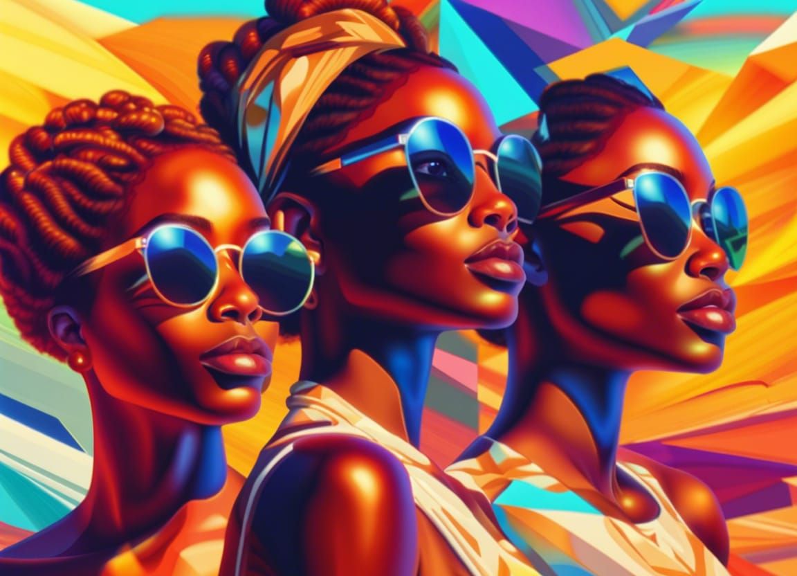 Framed African American Woman in HoloGlitch Art