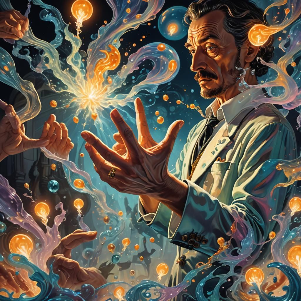 Surreal Discovery of Glowing Matter in Dali Style