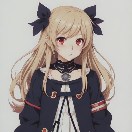Cute Little Girl in Anime Style