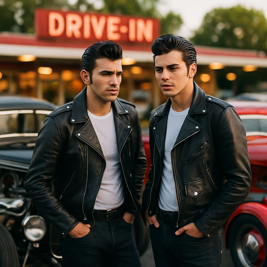Greasers and Hot Rods at a 1950s Drive-In