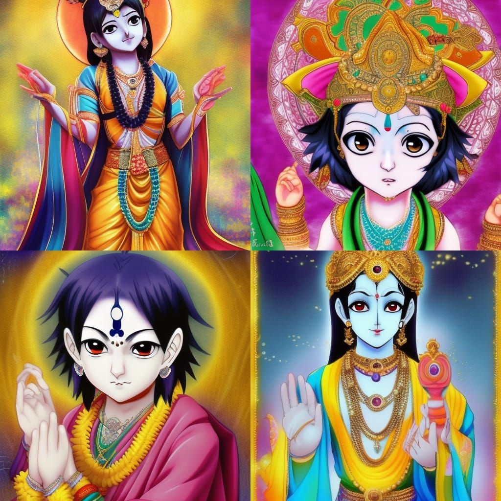 Krishna in Anime Style