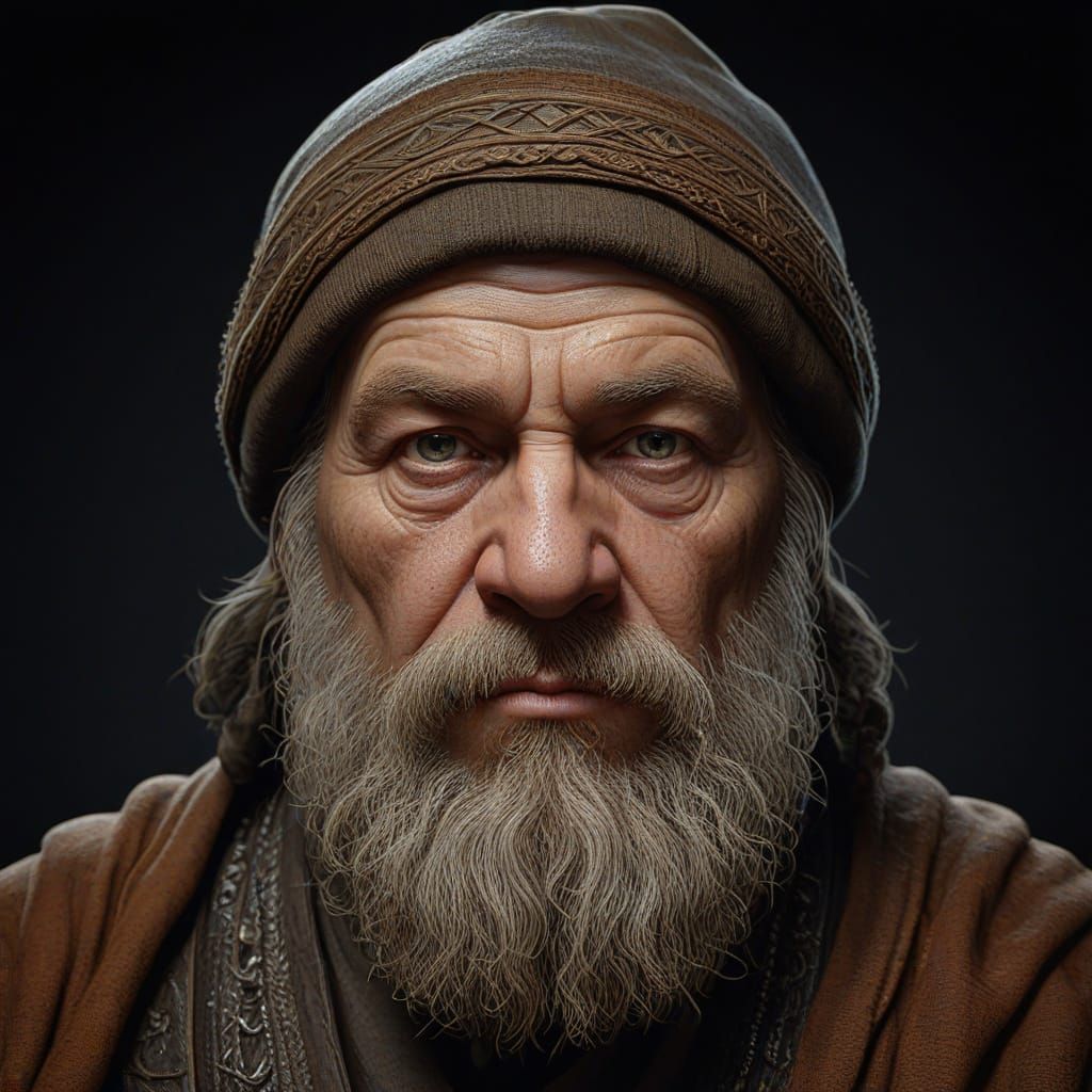 Venerable Dwarf Monk in Triadic Colors