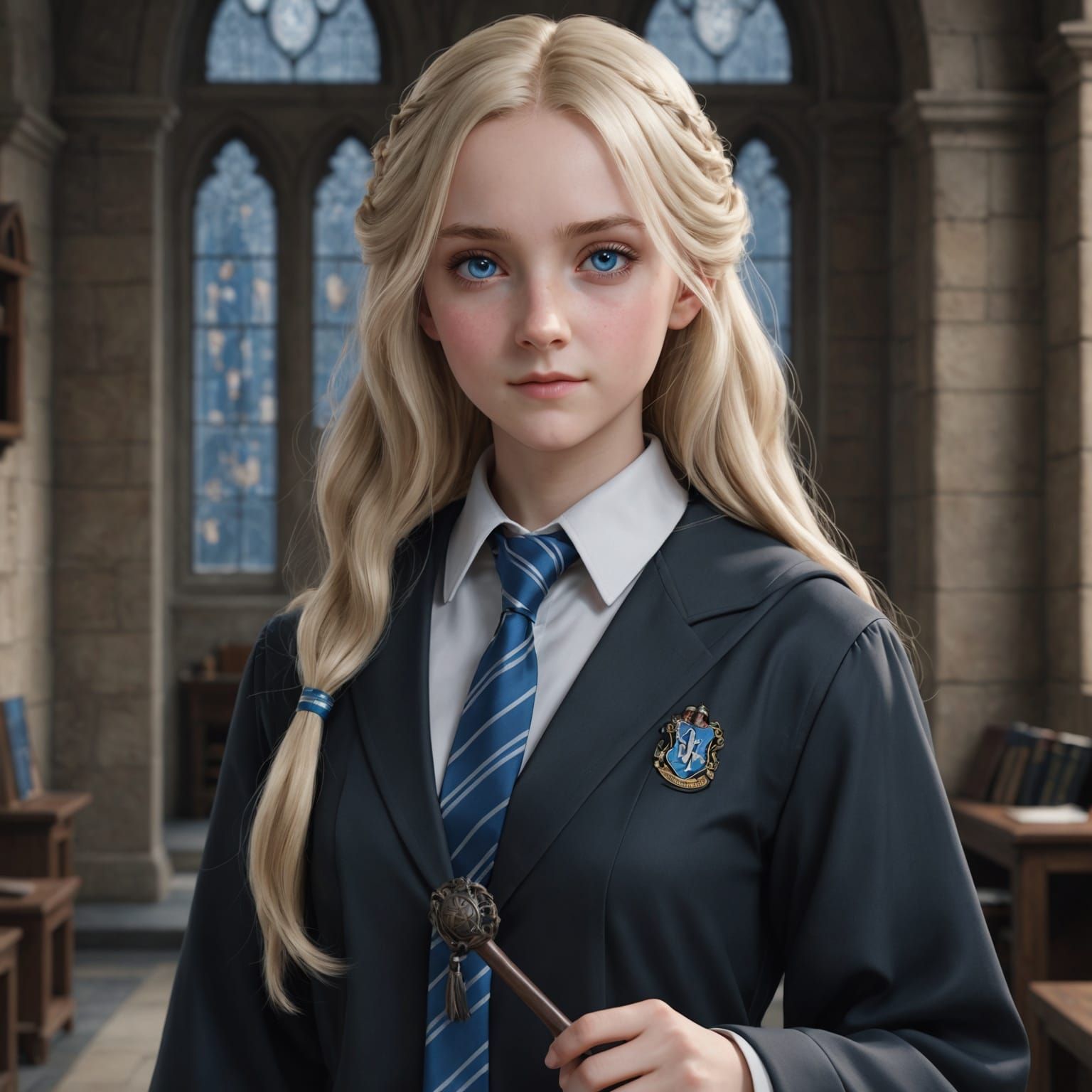 Luna Lovegood Portrait in 3D Anime Style