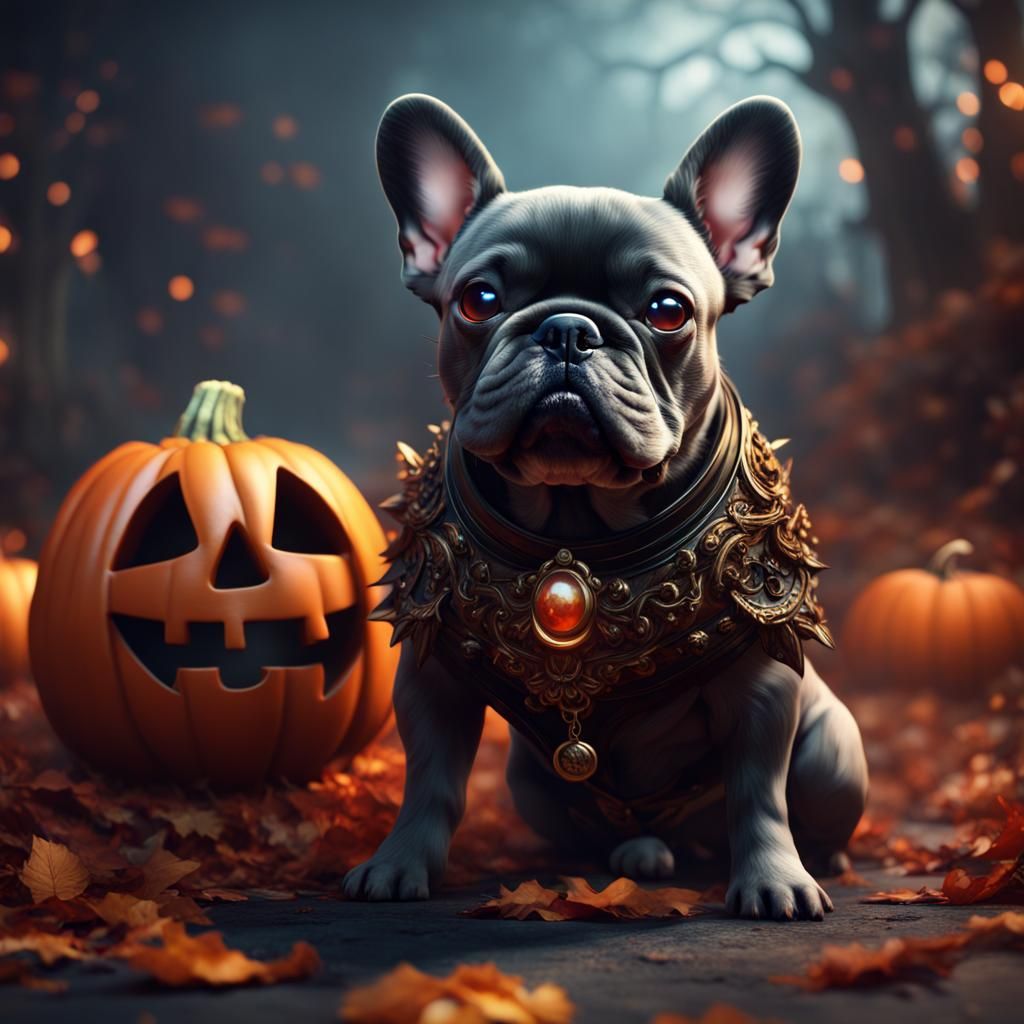 Halloween French Bulldog Digital Painting
