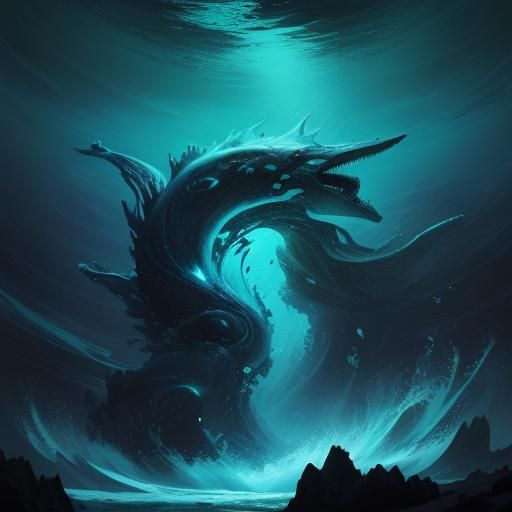 Chilazon in Abstract Expressionism with Bioluminescent Detai...