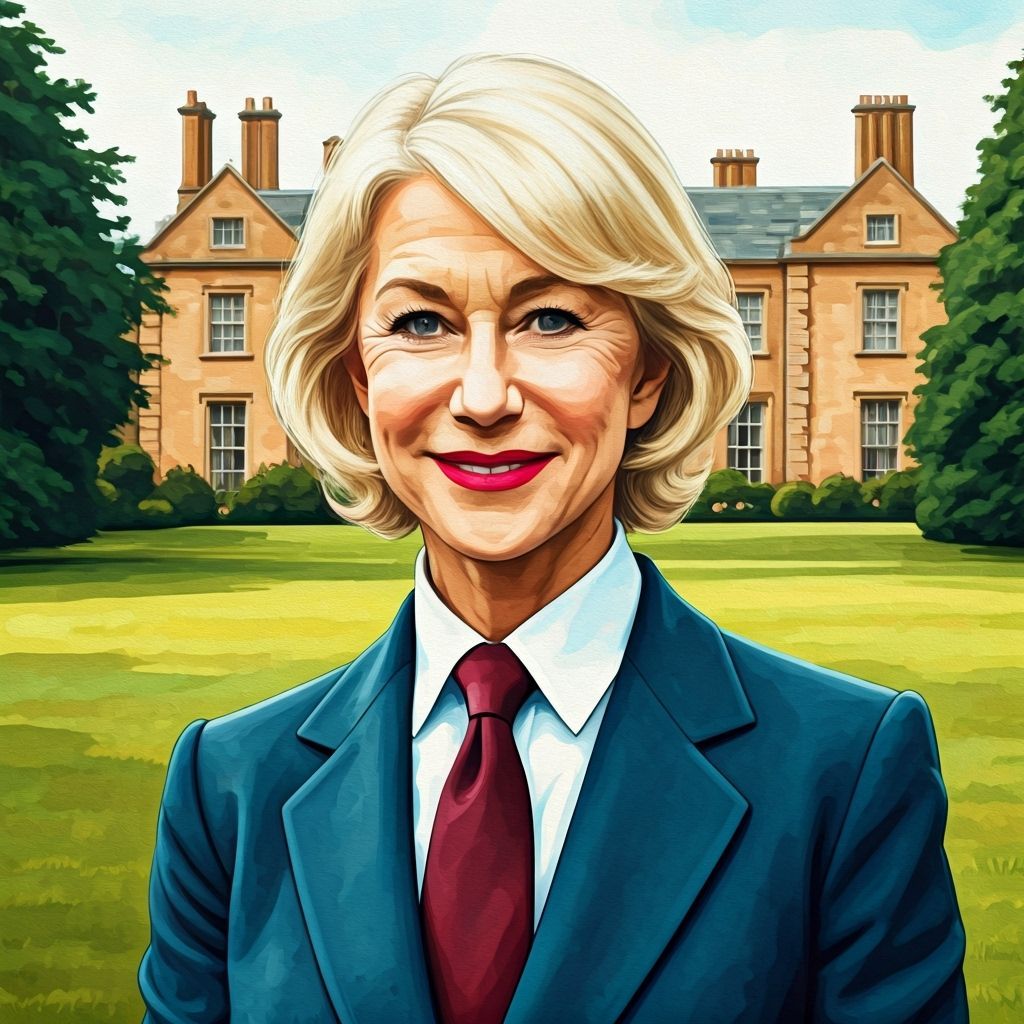 Helen Mirren as Watercolor Painting in Impressionistic Style
