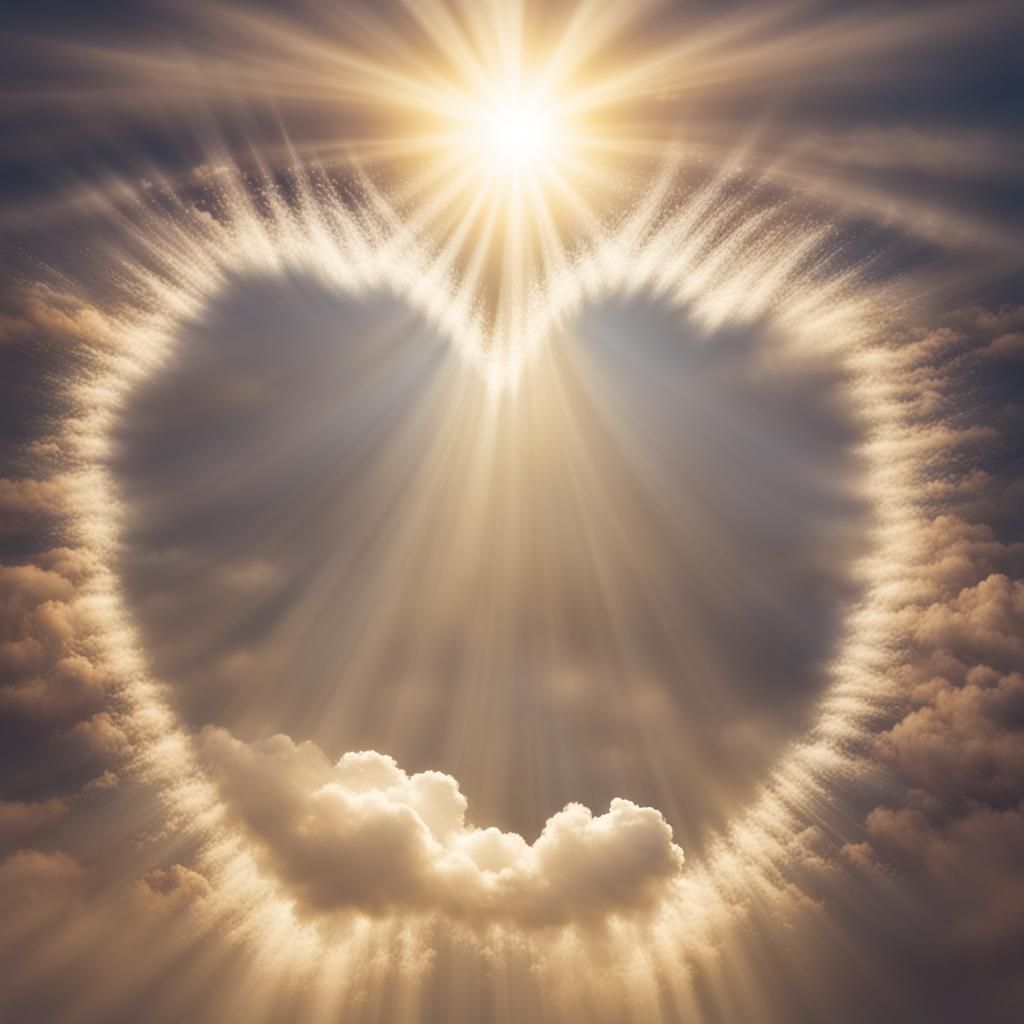 Heart Pouring Out Love in Divine Light