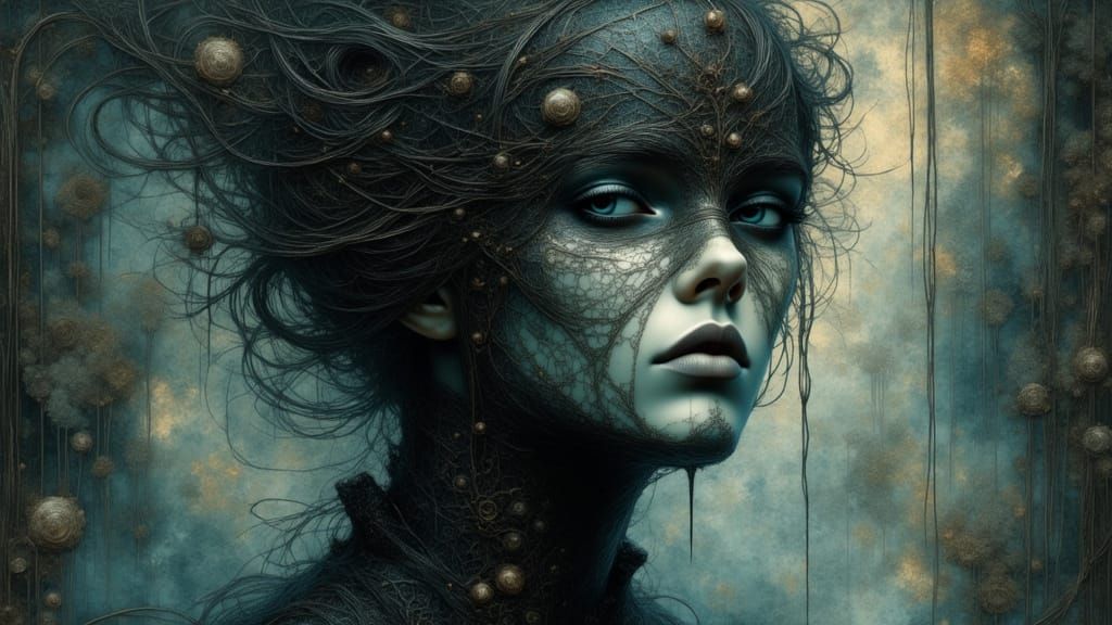 Mysterious Figure Behind Ethereal Veil