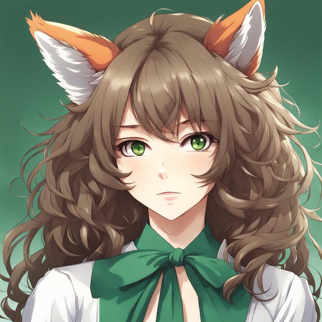 Anime Fox Lady with Poofy Hair