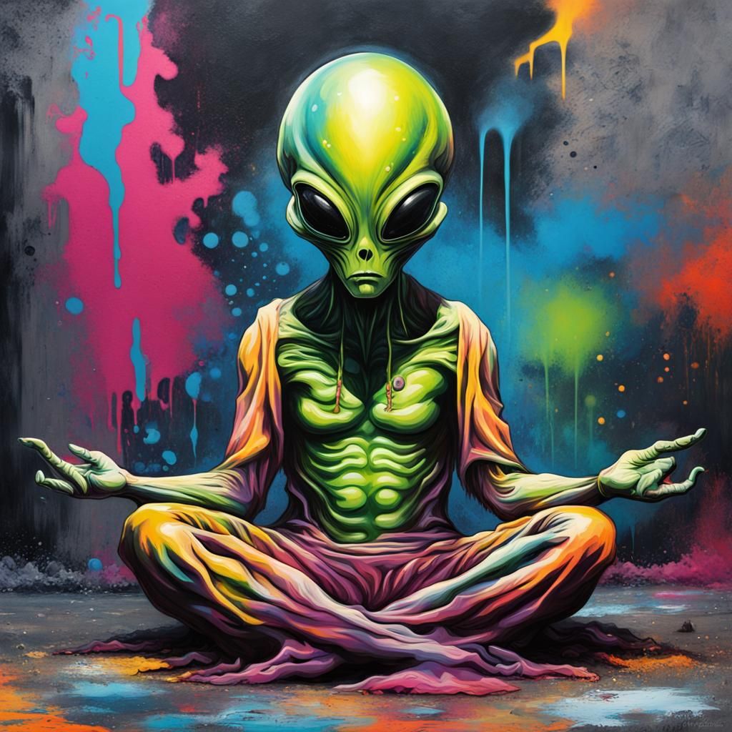alien meditating