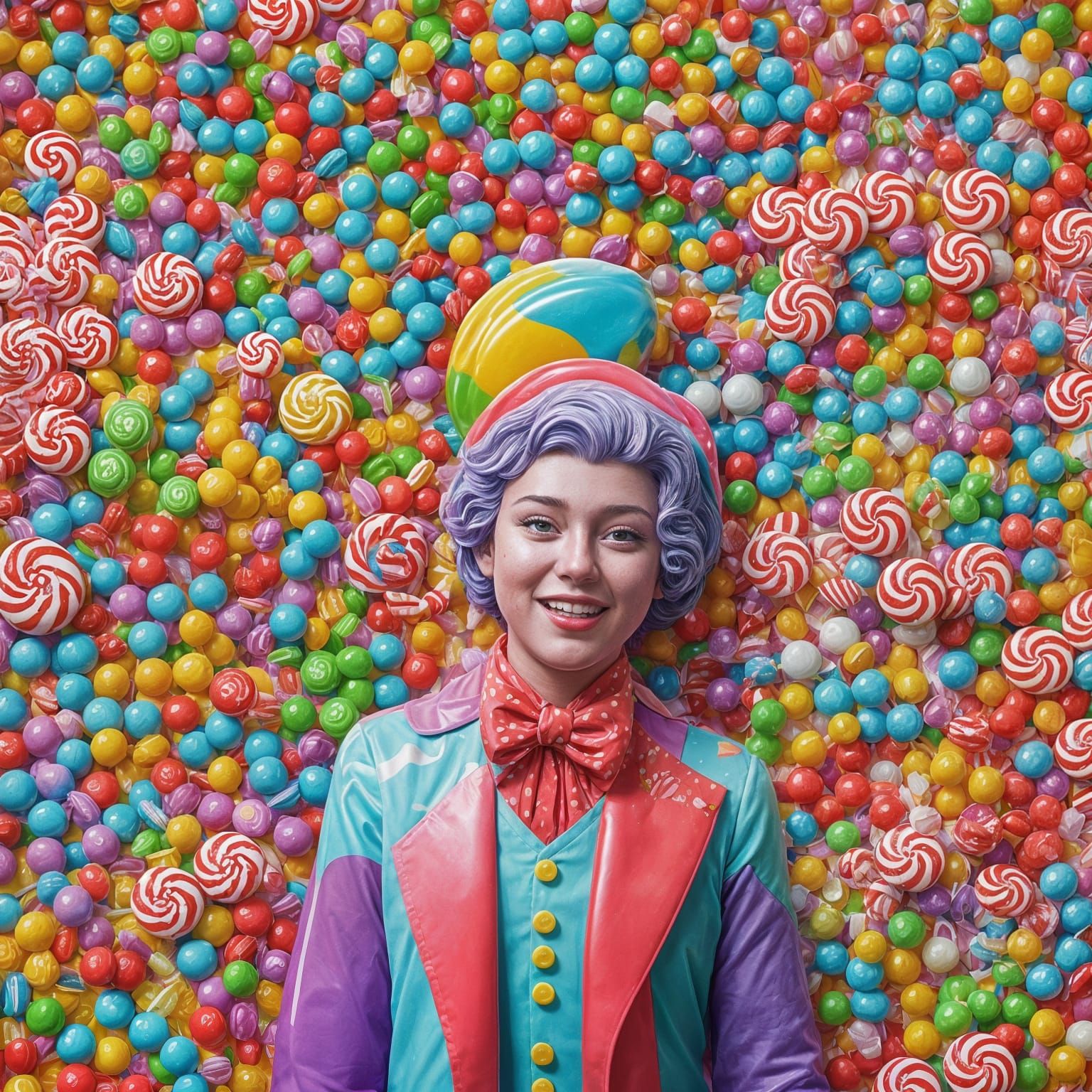 Whimsical Candy Character in Candyland Art Style