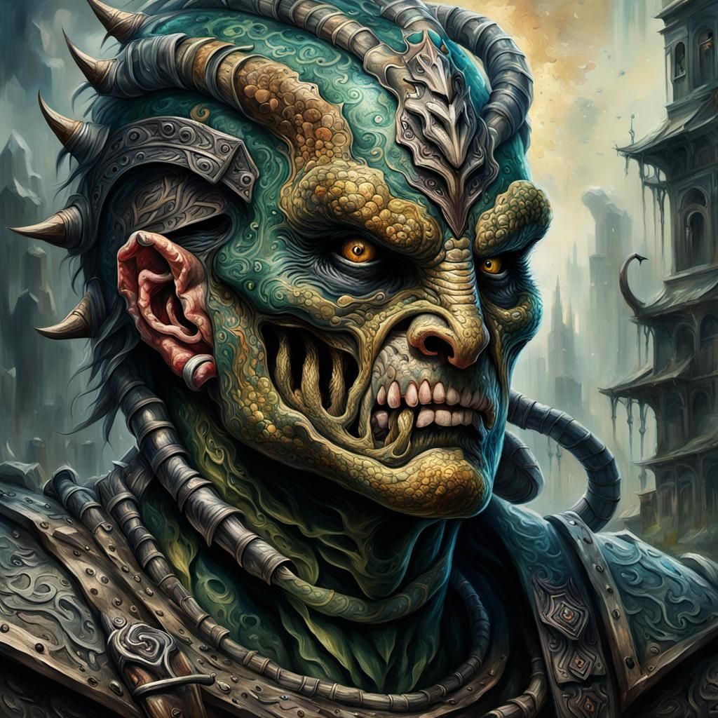 Grotesque Serpent Tattoo Artist in Impressionist Style