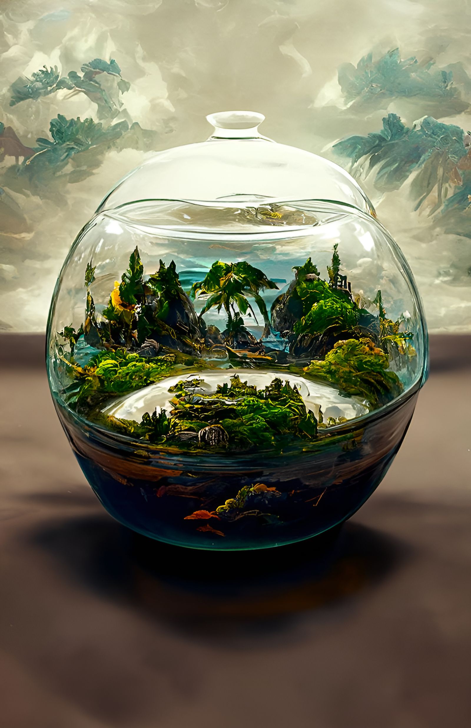 Island in a Fishbowl: Detailed Matte Painting