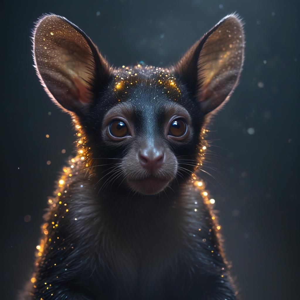 Bioluminescent Hybrid Creature in Surreal Luminism Photograp...