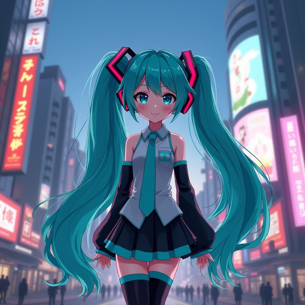 Futuristic Cityscape with Digital Avatar in Bold Lines and V...