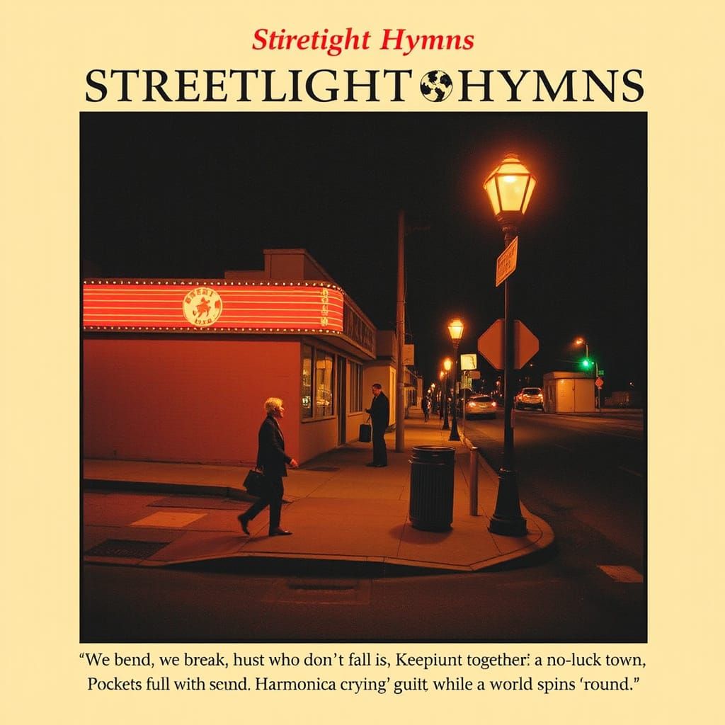 Streetlight Hymns Jazz Album Cover Art in Bluesy, Moody Styl...